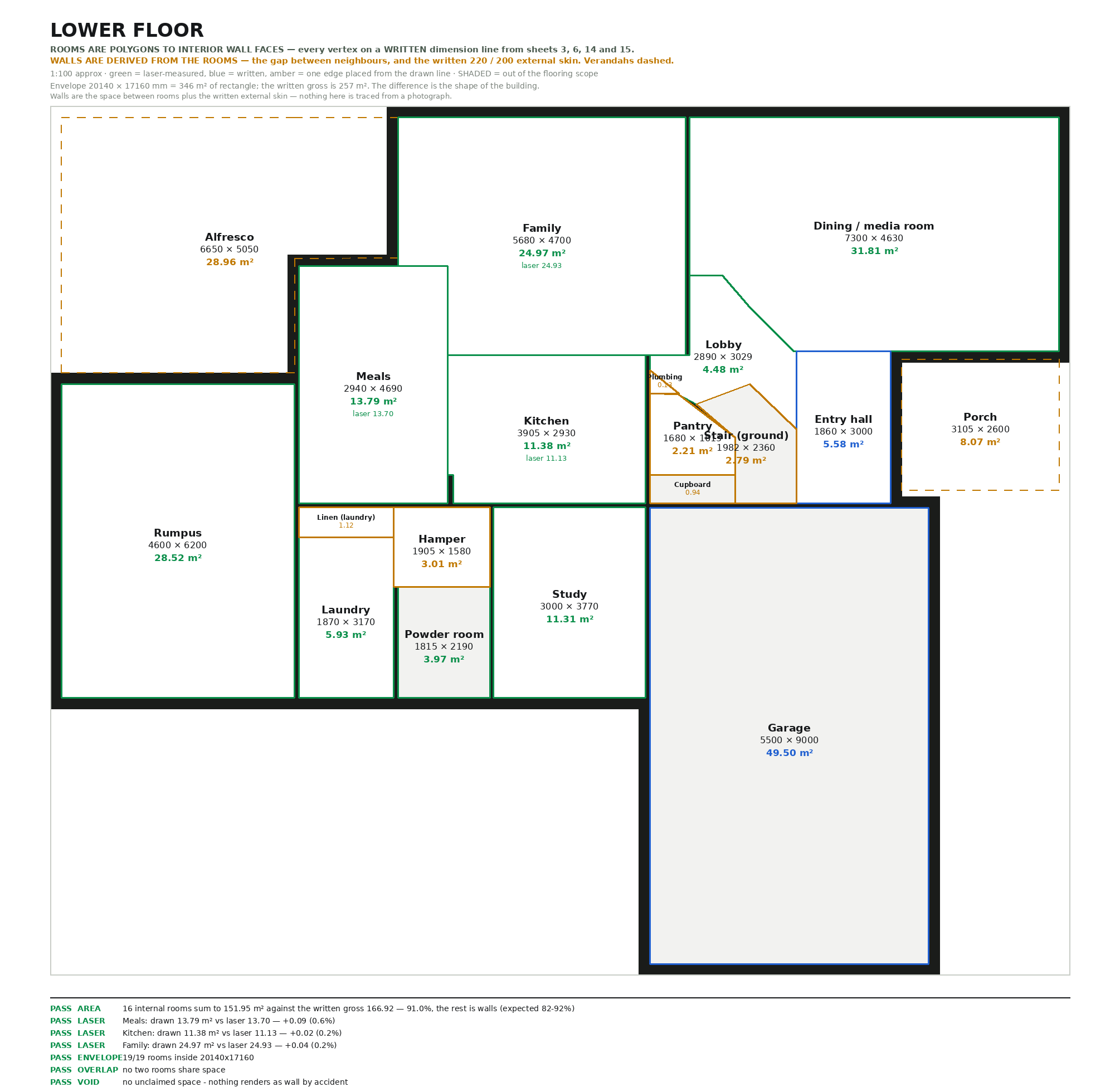 Ground floor plan, dimensioned